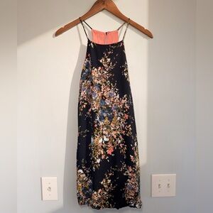 Mabel Navy Floral Halter Flowy Mini Dress